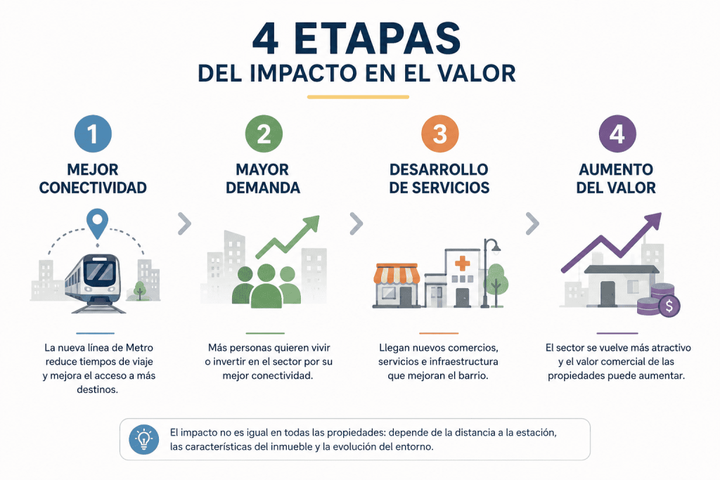 Plusvalía en Santiago: cómo las nuevas líneas de Metro cambian el avalúo de una propiedad